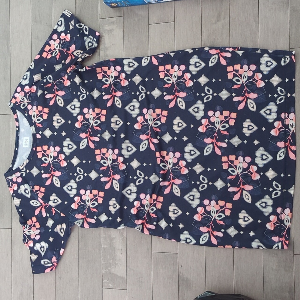 Helly Hansen Navy and Pink Patterned Tee Dress Women XL